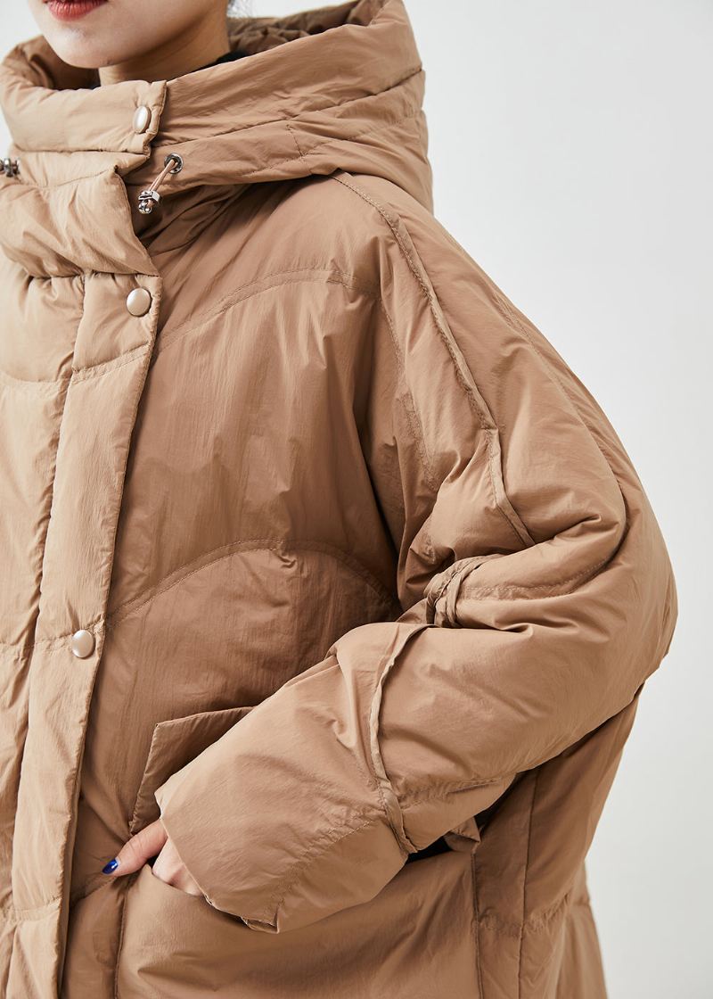 Fransk Khaki Oversized Tykke Andedunkåper Vinter - Dunjakker for kvinner