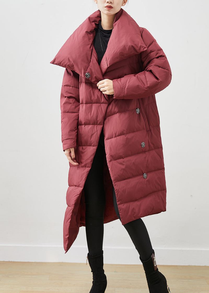 Kvinner Mulberry Asymmetrisk Varm Duck Down Puffer Jakke Vinter