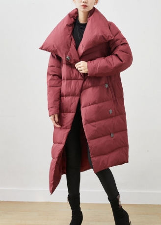 Kvinner Mulberry Asymmetrisk Varm Duck Down Puffer Jakke Vinter