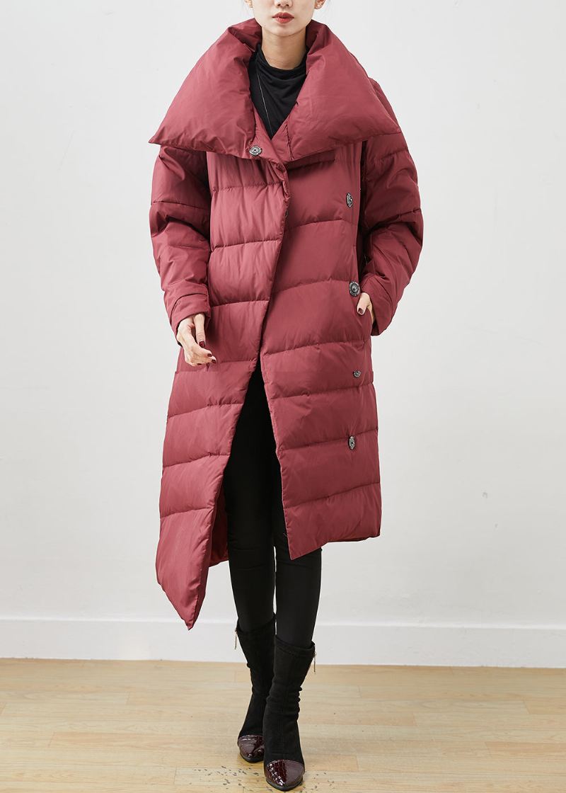 Kvinner Mulberry Asymmetrisk Varm Duck Down Puffer Jakke Vinter - Dunjakker for kvinner