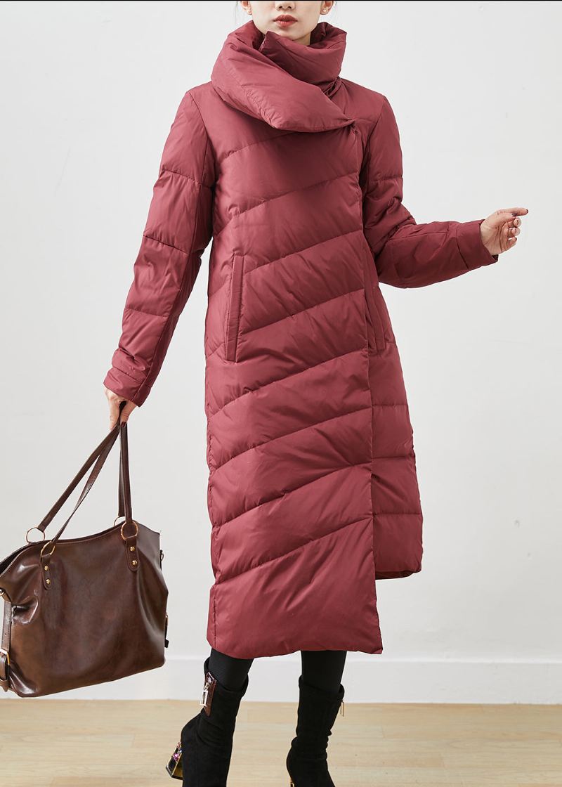 Kvinner Mulberry Asymmetrisk Varm Duck Down Puffer Jakke Vinter - Dunjakker for kvinner