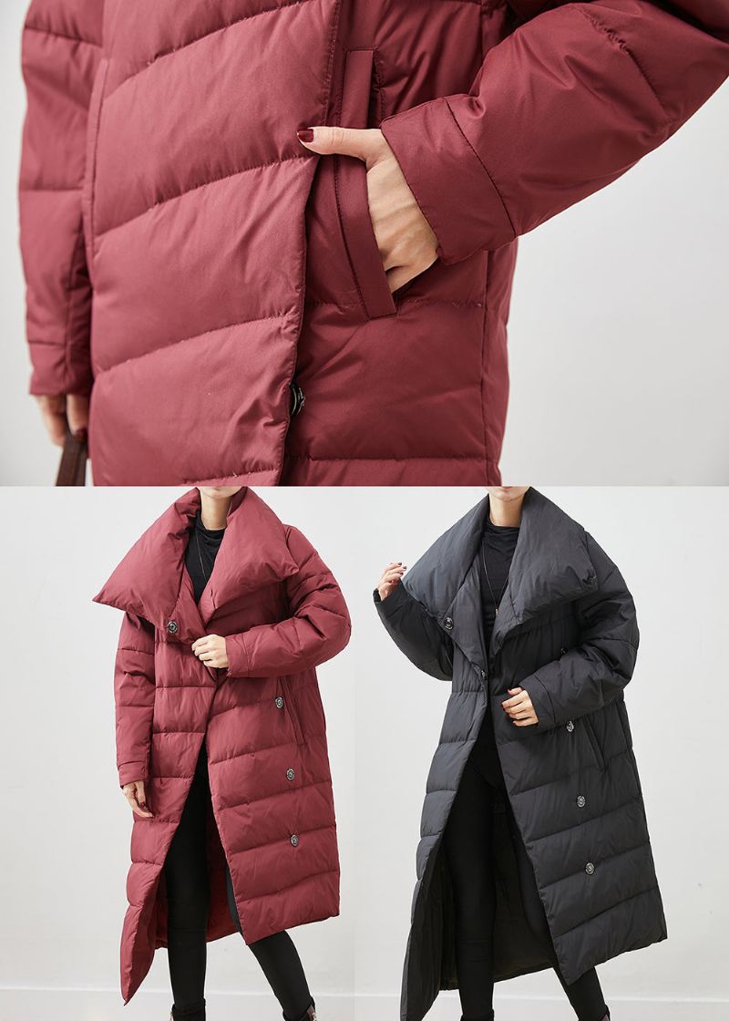 Kvinner Mulberry Asymmetrisk Varm Duck Down Puffer Jakke Vinter - Dunjakker for kvinner