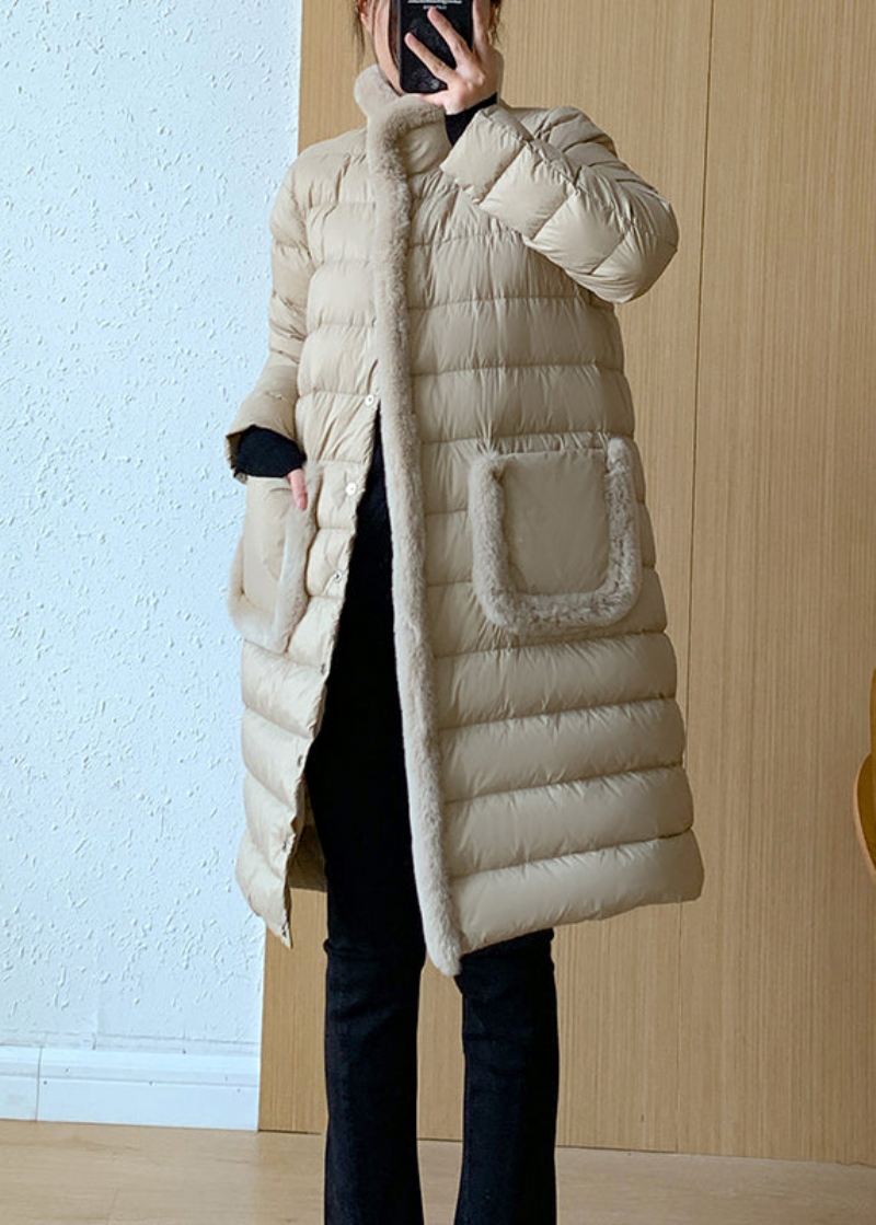 Mote Khaki Lommer The Rabbit Wool Patchwork Duck Down Coats Vinter