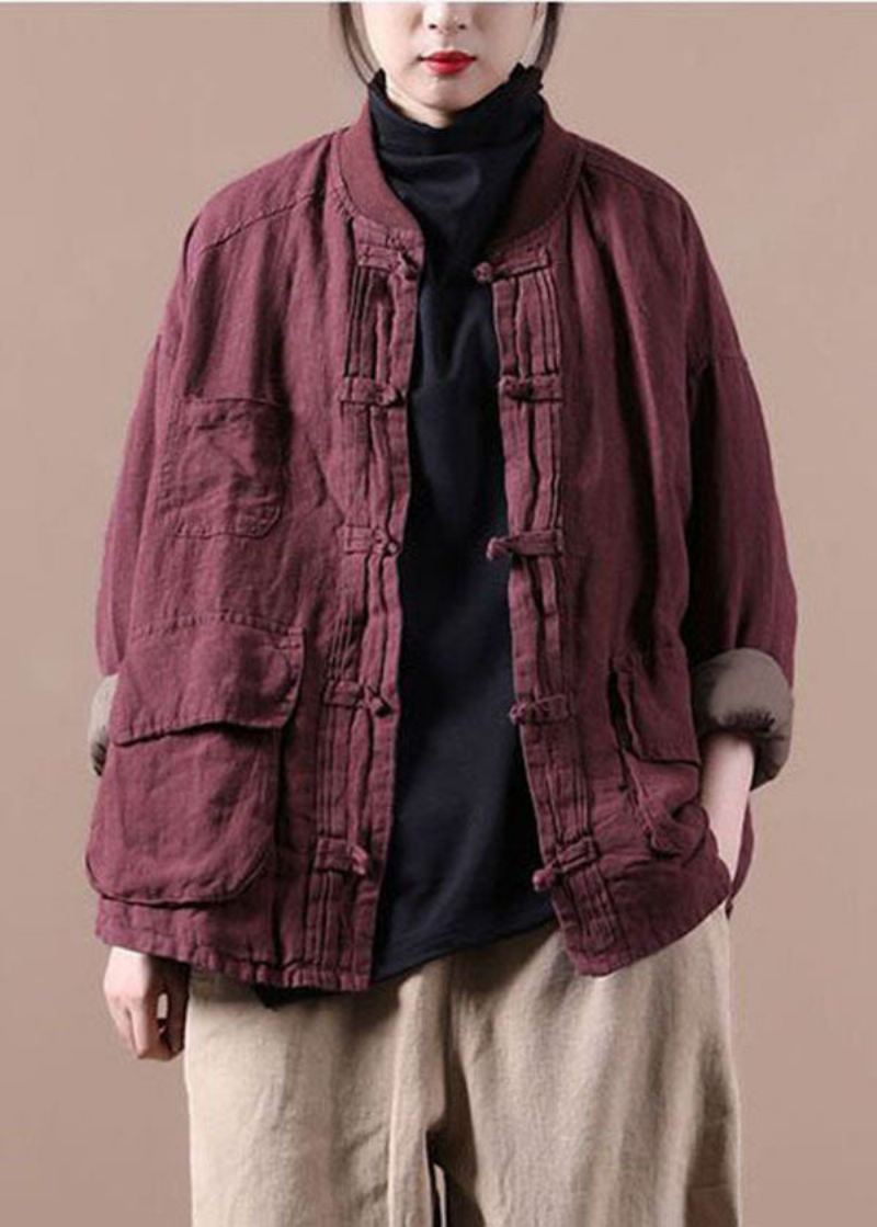 Mulberry Oversized Linen Coat Outwear Vinterparkas - Mulberry