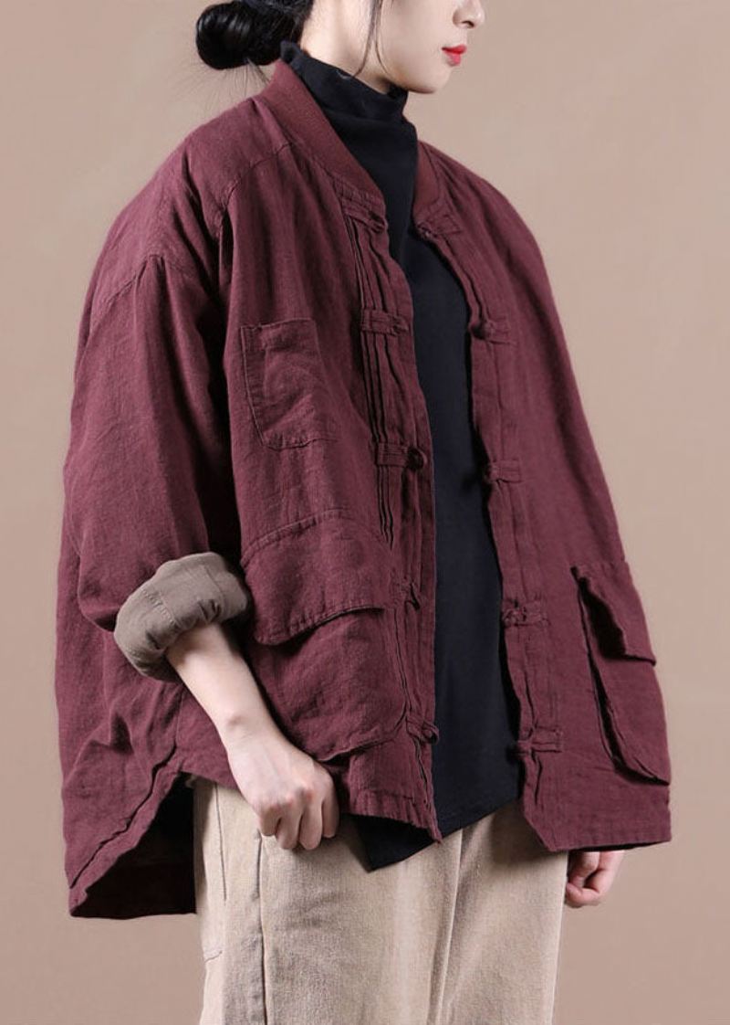 Mulberry Oversized Linen Coat Outwear Vinterparkas - Mulberry