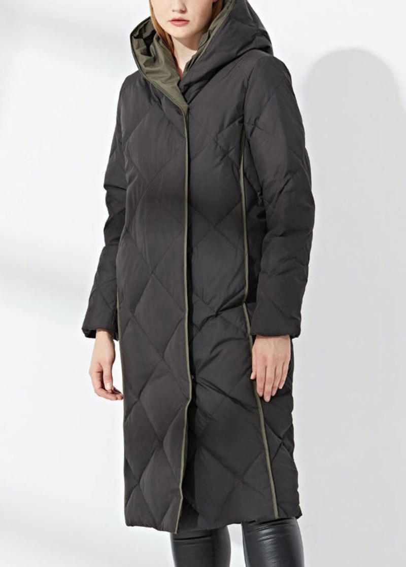 Nye Svarte Hetteknapplommer Duck Down Coat Winter - Dunjakker for kvinner