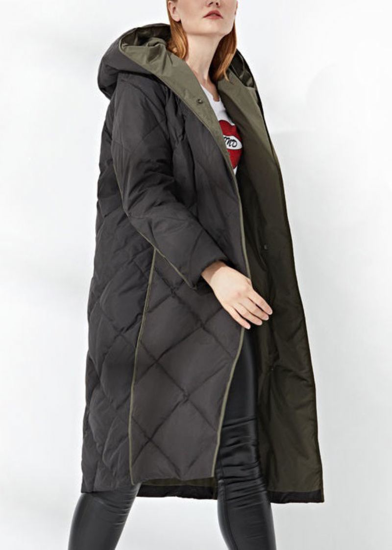 Nye Svarte Hetteknapplommer Duck Down Coat Winter - Dunjakker for kvinner