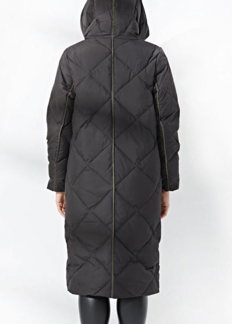 Nye Svarte Hetteknapplommer Duck Down Coat Winter - Dunjakker for kvinner