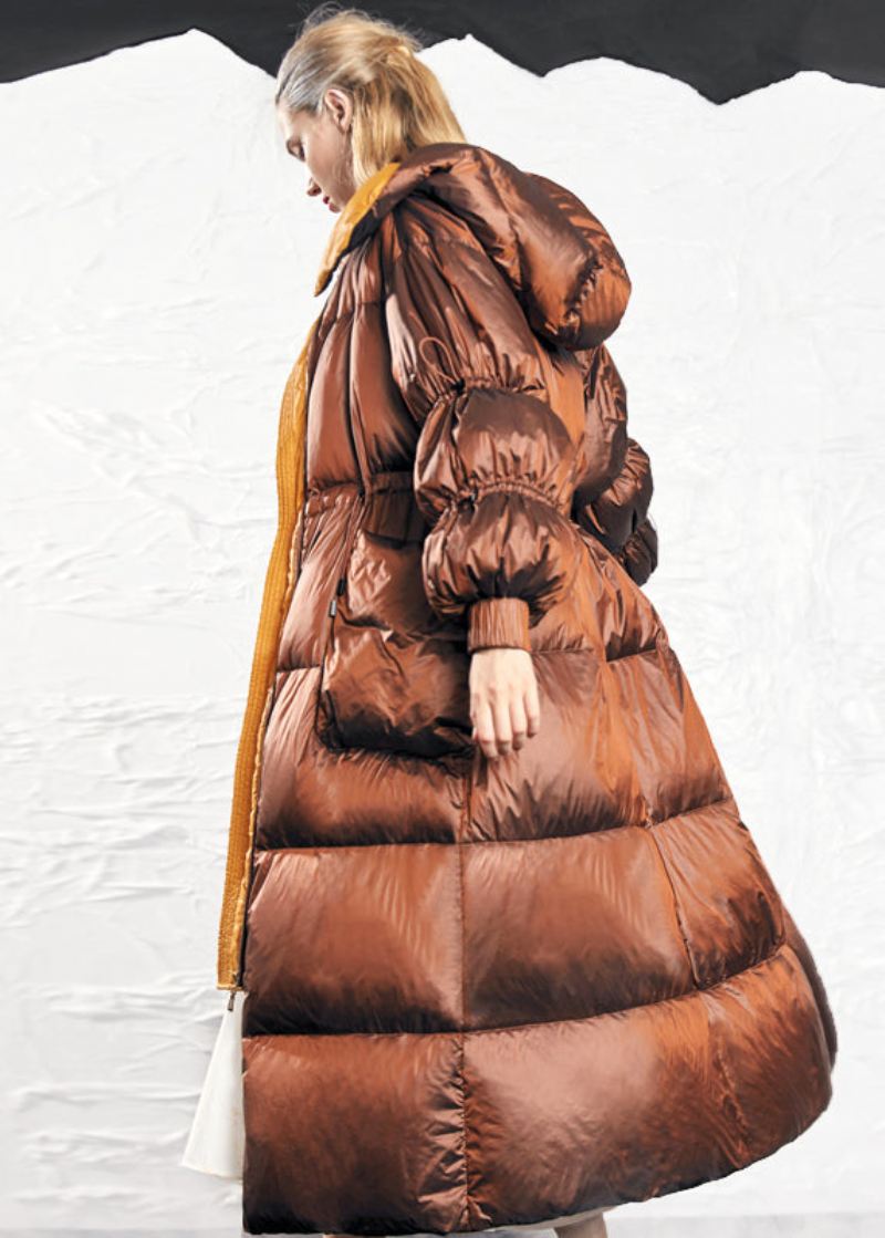 Original Design Caramel Hette Snøring Duck Down Puffer Coat Winter - Dunjakker for kvinner