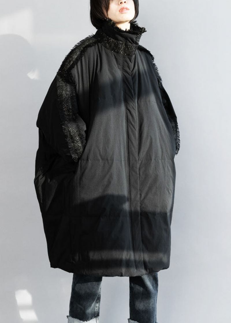 Plus Size Black Zip Up Dusk Oversized Duck Down Coat Vinter