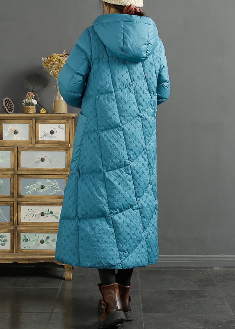 Vintage Lilla Hettelommer Jacquard Duck Down Puffer Coats Vinter - Dunjakker for kvinner