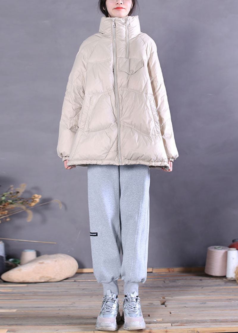 Vintage Lilla Zip Up Snøring Duck Down Puffer Jacket Vinter - Lilla