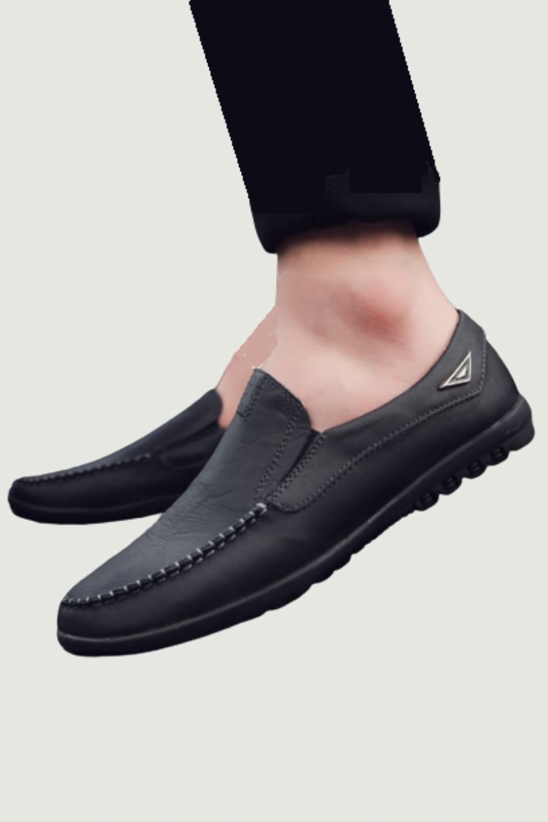 Ekte Skinn Herresko Uformell Luksus Italienske Loafers For Menn Mokkasiner Pustende Slip On Boat Sko