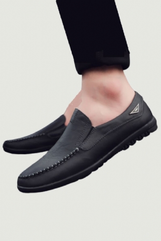 Ekte Skinn Herresko Uformell Luksus Italienske Loafers For Menn Mokkasiner Pustende Slip On Boat Sko