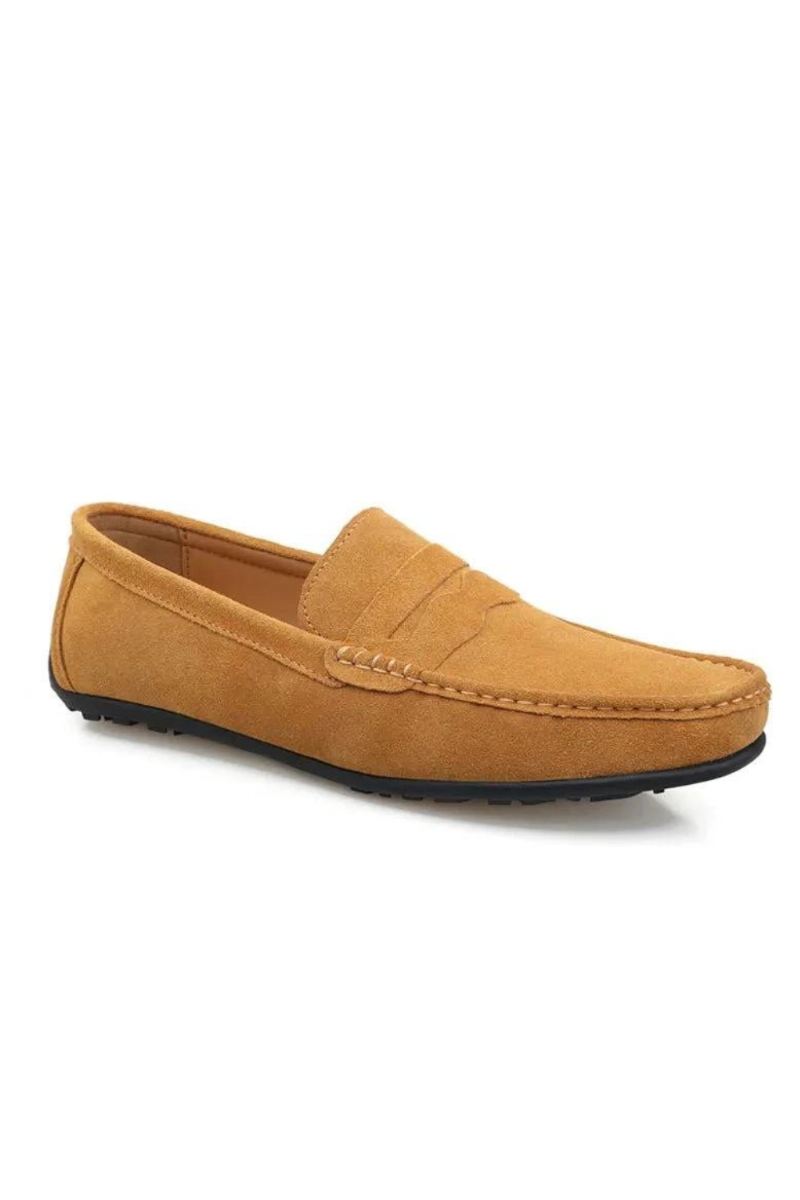 Herre Dusker Loafers Delt Skinn Pustende Svarte Sko Myke Utendørs Uformelle Sommer Muldyr Kjole Sandaler Flats