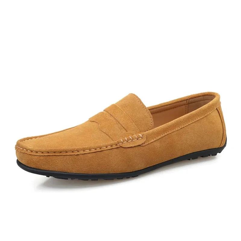 Herre Dusker Loafers Delt Skinn Pustende Svarte Sko Myke Utendørs Uformelle Sommer Muldyr Kjole Sandaler Flats - Rød