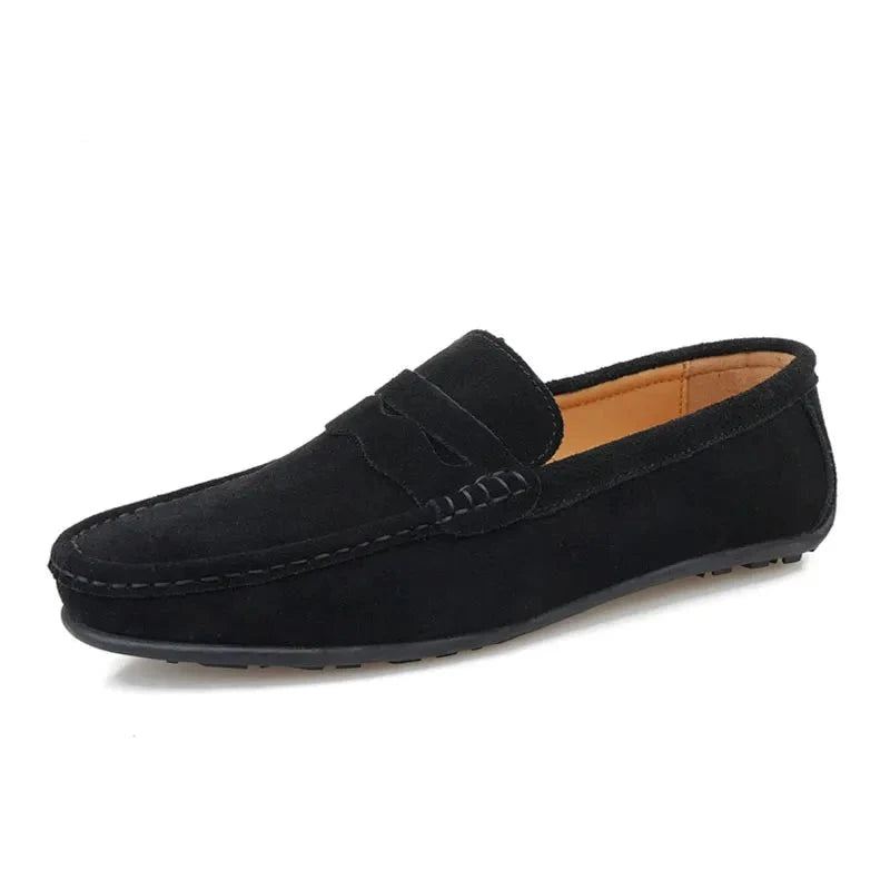 Herre Dusker Loafers Delt Skinn Pustende Svarte Sko Myke Utendørs Uformelle Sommer Muldyr Kjole Sandaler Flats - Rød