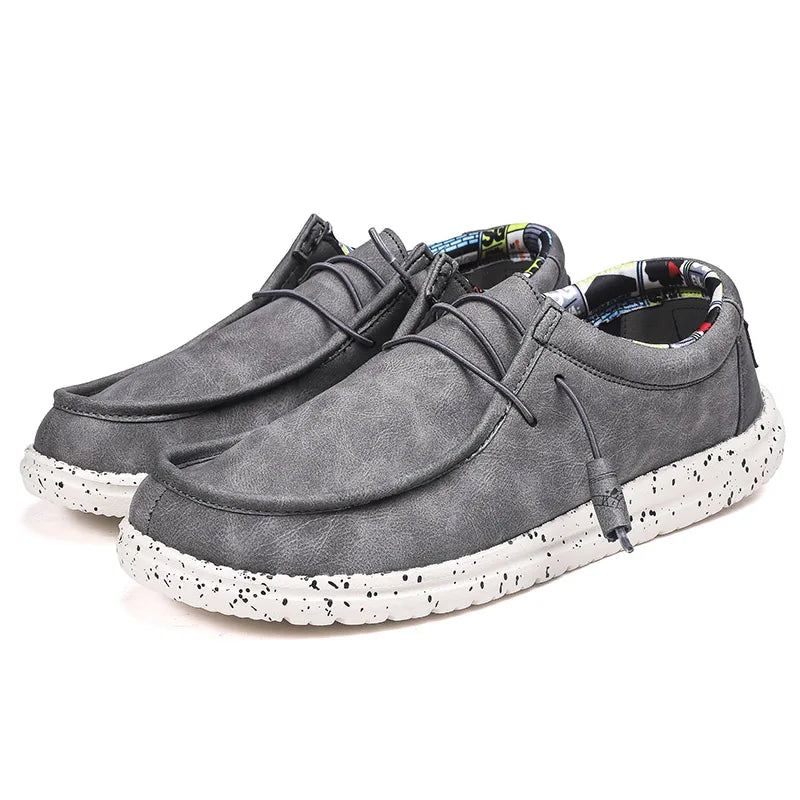 Leather Casual Sko Menn Dude Loafers Street Style Slip-ons - Grå