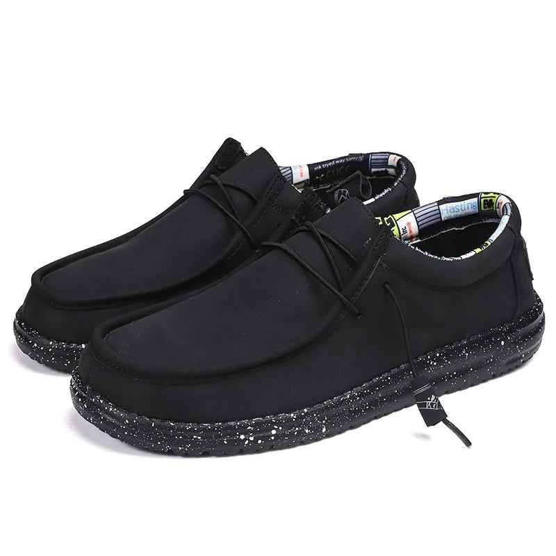 Leather Casual Sko Menn Dude Loafers Street Style Slip-ons - Grå