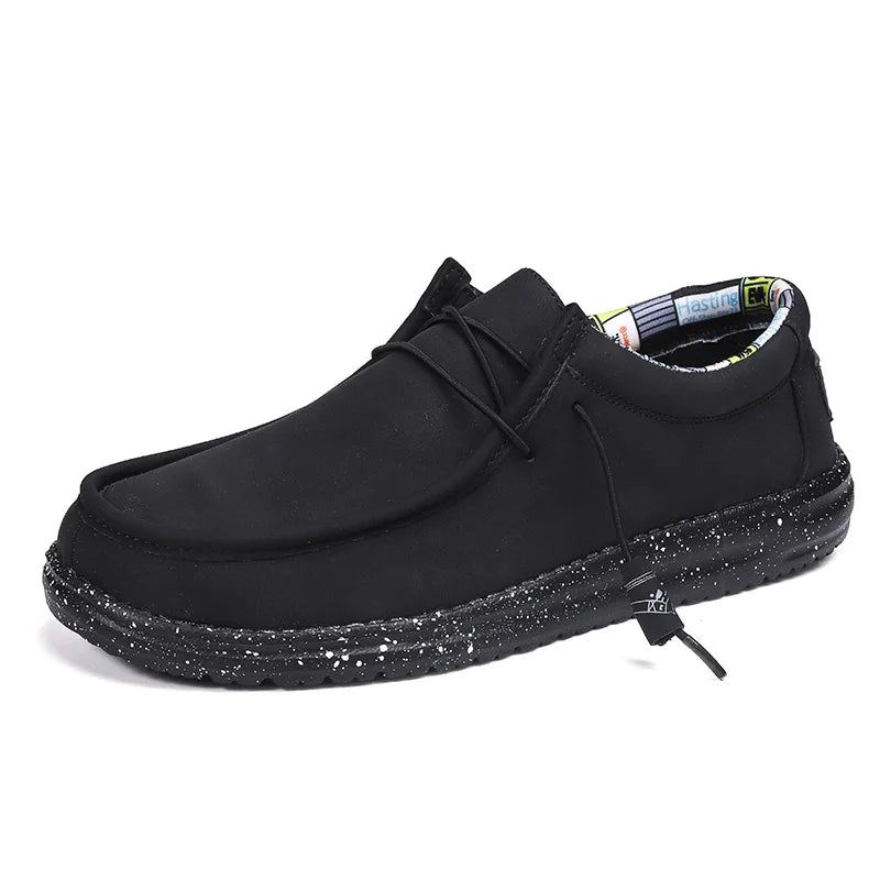 Leather Casual Sko Menn Dude Loafers Street Style Slip-ons - Grå