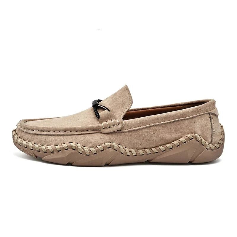 Luksus Merke Komfort Herre Loafers Ekte Skinn Flats Sko Årsaksmessig - Khaki