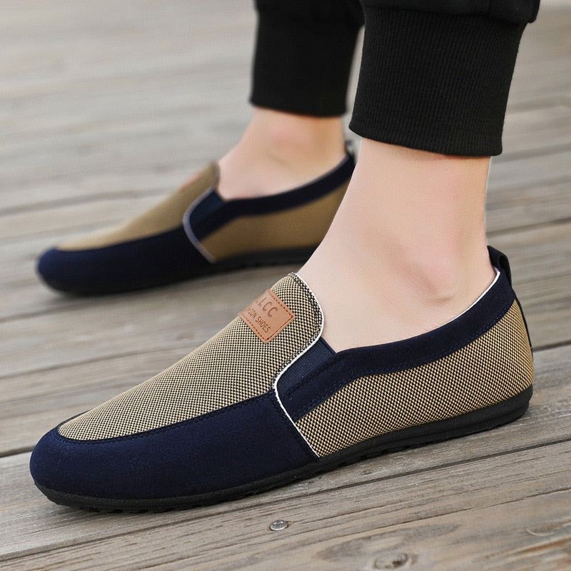 Menn Fritidssko Vår Høst Canvas Trend Allsidig Student Loafers Sko - Kaki