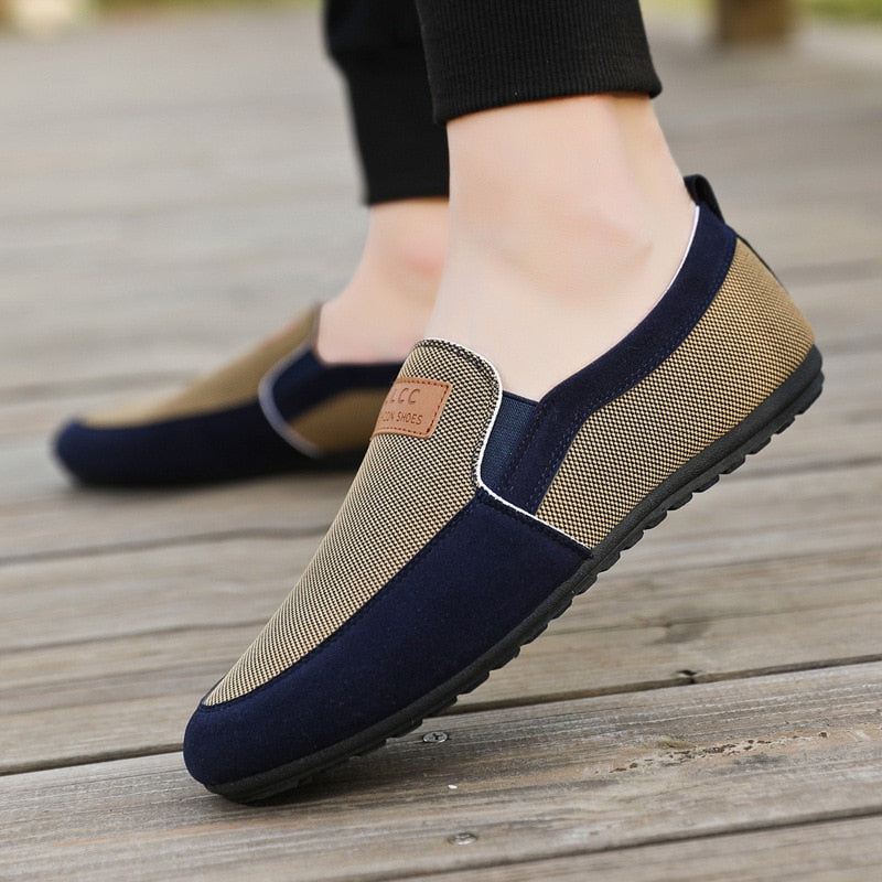 Menn Fritidssko Vår Høst Canvas Trend Allsidig Student Loafers Sko - Kaki