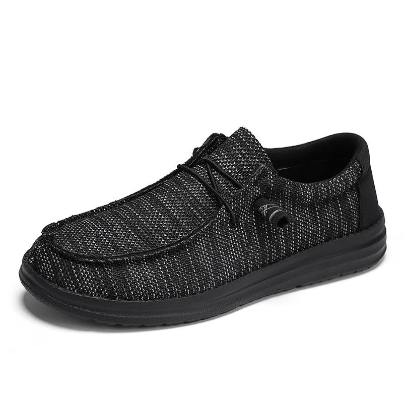 Menn Slip On Canvas Sko Loafers Mest Populære Prime - Svart