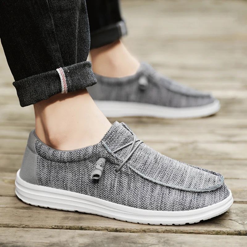 Menn Slip On Canvas Sko Loafers Mest Populære Prime - Svart