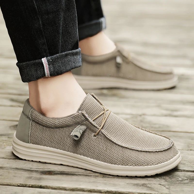 Menn Slip On Canvas Sko Loafers Mest Populære Prime - Svart