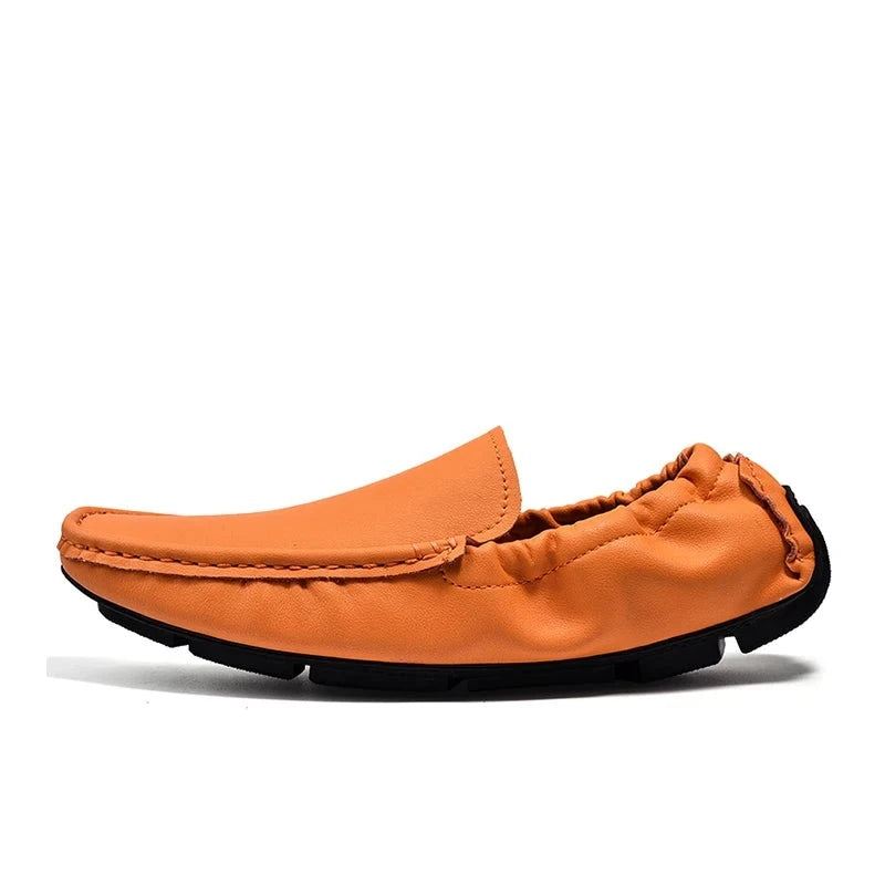 Skinn Loafers For Menn Slip-on Fritidssko Mokkasiner Herre Flats Supper Myke Sko - Brun