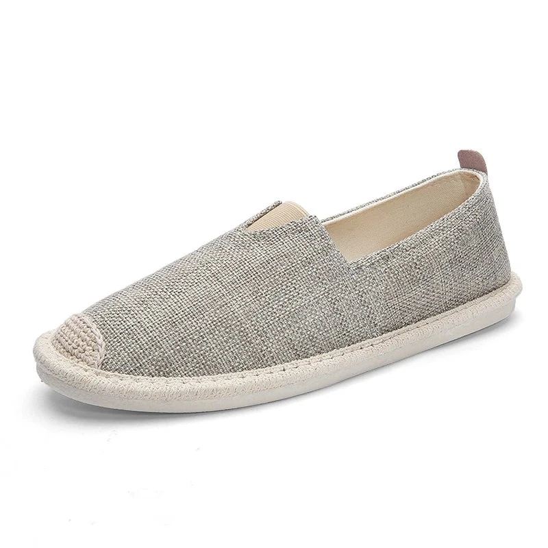 Solid Lerretssko For Menn Sommer Myke Loafers Pustende Komfortable Herresko Slip Wear - Beige