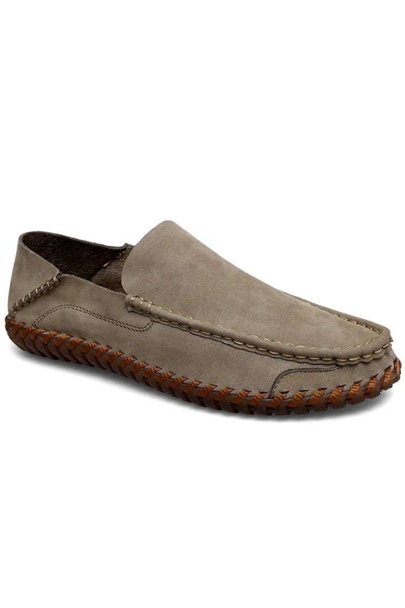 Sommer Menn Casual Slip On Leather Sko Myke Komfort Sko Loafers Herre