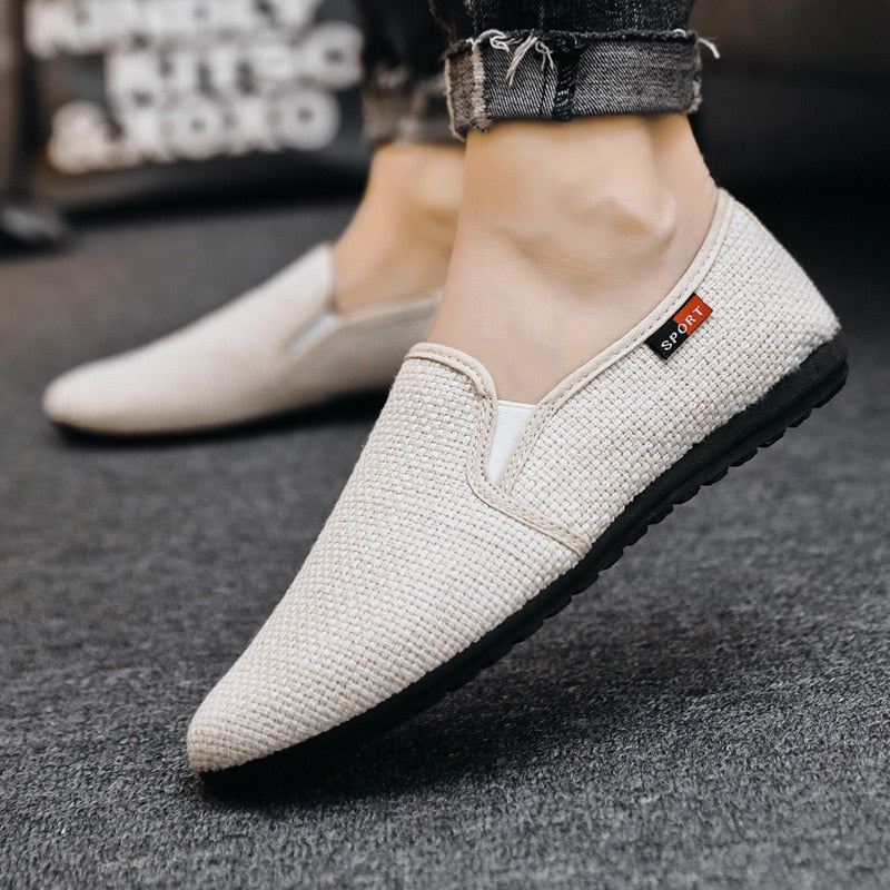 Vår Sommer Herre Loafers Sko Trend Pustende Uformelle Kjøresko - Beige