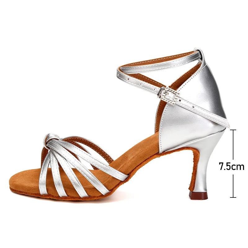 Dame Sko Ballroom Konkurranse Sko Sandaler Elegant - 75 Cm Svart