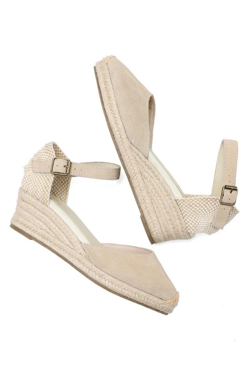 Ekte Åpne Solide Sandaler Elastisk Casual Sandal For Kvinner