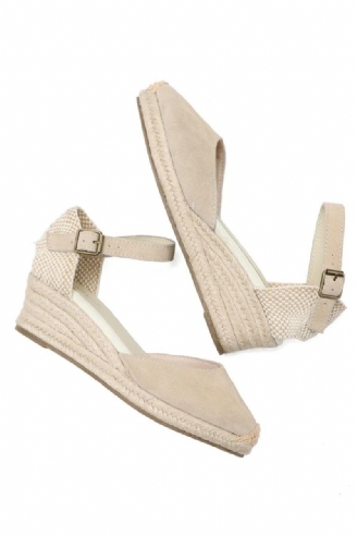 Ekte Åpne Solide Sandaler Elastisk Casual Sandal For Kvinner